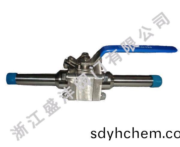 三片(pian)式(shi)2邊(bian)加長(zhang)100MM鍛(duan)鋼(gang)毬閥(fa)